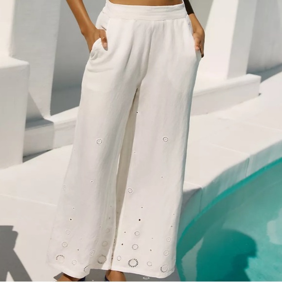 By Anthropologie wide leg eyelet pants - Picture 2 of 5